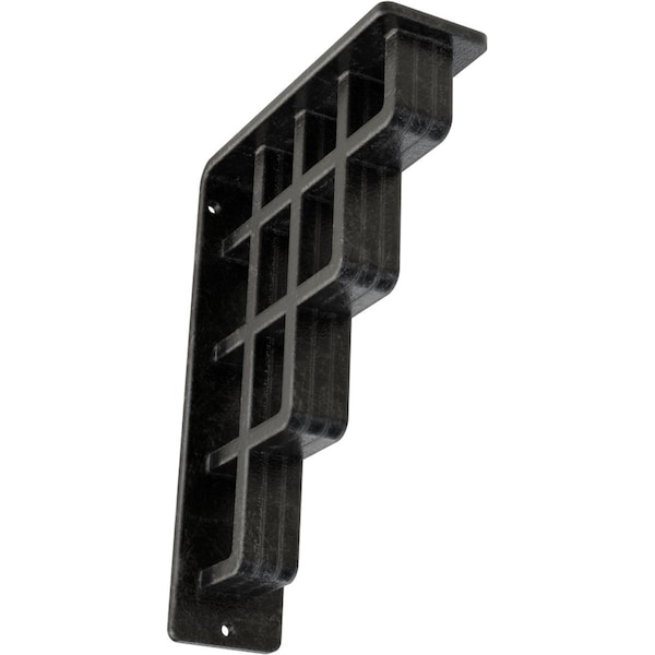 Ekena Millwork Diane Wrought Iron Bracket, (Triple center brace), Antiqued Silver 2"W x 5 1/2"D x 8"H BKTM02X05X08TDIASV - main